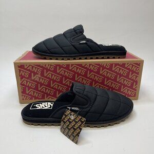 Vans Mountain Mule Quilted Black/Gum Shoes Slide Slippers Cozy Wom Sz 6.5 US NEW